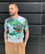 (SALE 35%OFF) BELAFOTE/RT HAWAIIAN SWEAT PLAY SHIRT  GREEN