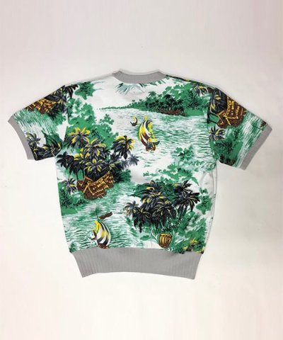 画像4: (SALE 35%OFF) BELAFOTE/RT HAWAIIAN SWEAT PLAY SHIRT  GREEN