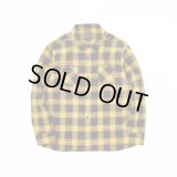 RATS/PRINT FLANNEL CHECK SHIRT BLACKxYELLOW