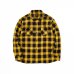 画像1: RATS/PRINT FLANNEL CHECK SHIRT BLACKxYELLOW (1)