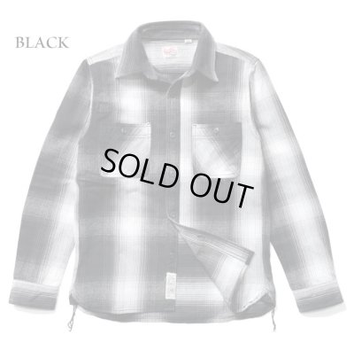 画像1: HOUSTON/OMBRE CHECK VIYELLA SHIRT  BLACK