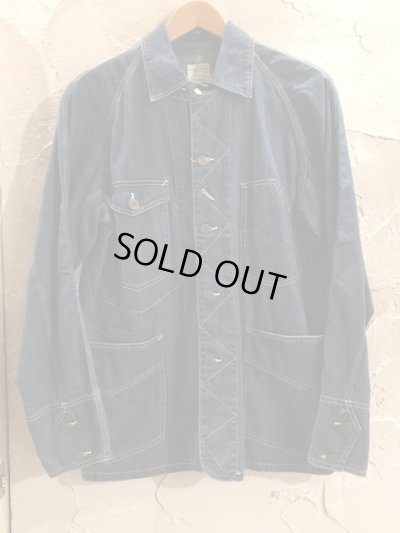画像1: VINTAGE EL/DENIM COVERALLS JKT  BLUE