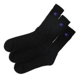 CHAMPION/FULL LENGTH SOCKS 3P  BLACK