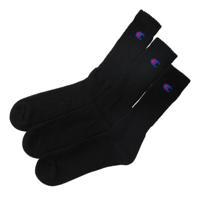 画像1: CHAMPION/FULL LENGTH SOCKS 3P  BLACK