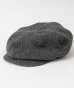 画像1: BELAFOTE/RT PEAKY HAT COTTON WOOL HERINGBINE  CHARCOALL (1)