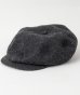 画像1: BELAFOTE/RT PEAKY HAT COTTON WOOL HERINGBINE  BLACK (1)