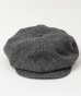 画像2: BELAFOTE/RT PEAKY HAT COTTON WOOL HERINGBINE  CHARCOALL (2)