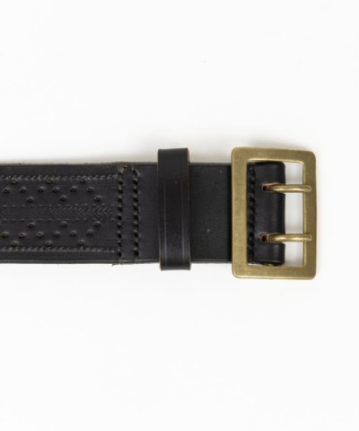 画像2: BELAFOTE/RT PUNCHING LEATHER DOUBLE PRONG BELT  BLACK