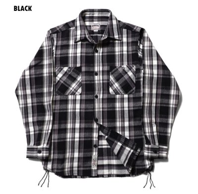 画像1: (再入荷)  HOUSTON/CHECK VIYELLA SHIRTS  BLACK