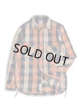 HOUSTON/BLOCK CHECK VIYELLA SHIRTS  BLACKxORANGE