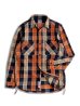 画像1: HOUSTON/BLOCK CHECK VIYELLA SHIRTS  BLACKxORANGE (1)