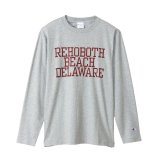 CHAMPION/PRINT LONG SLEEVE T DELAWARE  OX.GRAY