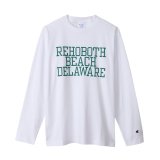 CHAMPION/PRINT LONG SLEEVE T DELAWARE  WHITE