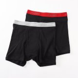 HANES/BOXER BRIEFS 2P  RED,GRAY