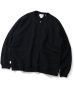 画像1: GYMMASTER/BLOCK INLAY ZIP CARDIGAN  BLACK (1)