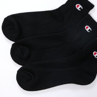 画像3: CHAMPION//QUARTER LENGTH SOCKS 3p  BLACK