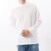 画像1: HANES/MOCK NECK L.SLEEVE T  WHITE (1)