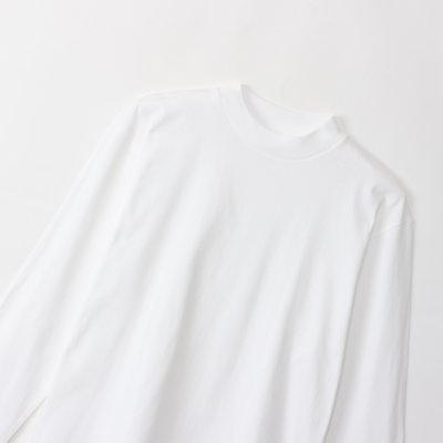 画像2: HANES/MOCK NECK L.SLEEVE T  WHITE