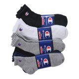 CHAMPION//QUARTER LENGTH SOCKS 3p  BLACK