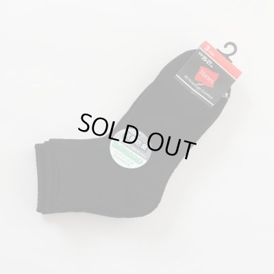 画像1: HANES/QUARTER 3ｐ SOCKS  BLACK