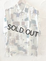 REVO/FLOWER PATTERN RAYON S/S SHIRTS  NATURAL
