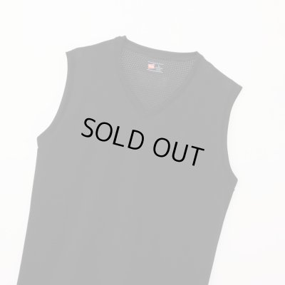 画像1: HANES/V NECK SLEEVE LESS SHIRTS  BLACK