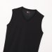 画像1: HANES/V NECK SLEEVE LESS SHIRTS  BLACK (1)