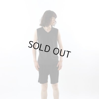 画像2: HANES/V NECK SLEEVE LESS SHIRTS  BLACK