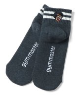 GYMMASTER/HAPPY EMBROIDERY SHORT SOX  CHARCOAL