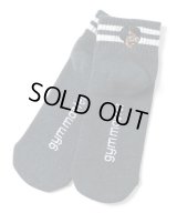 GYMMASTER/HAPPY EMBROIDERY SHORT SOX  CHARCOAL