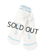 GYMMASTER/HAPPY EMBROIDERY SHORT SOX  WHITExTURQ