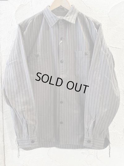 画像1: HOUSTON/STRIPE VIYELLA SHIRT  GRAY