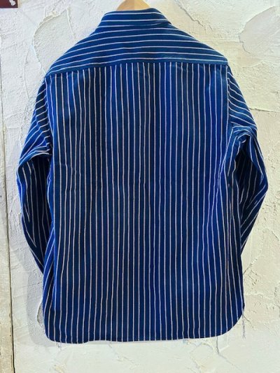 画像2: (再入荷)  HOUSTON/STRIPE VIYELLA SHIRT  NAVY
