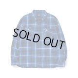RATS/COTTON FLANNEL BLUE CHECK SHIRT  BLUE