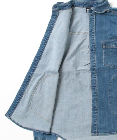 画像2: GYMMASTER/STRETCH DENIM SHIRTS JKT  BLUE