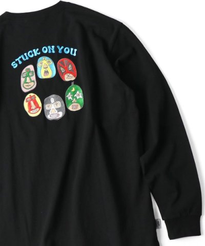 画像1: (再入荷)  GYMMASTER/STUCK ON YOU EMBROIDERY LS T  BLACK