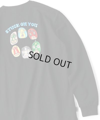 画像1: (再入荷)  GYMMASTER/STUCK ON YOU EMBROIDERY LS T  BLACK
