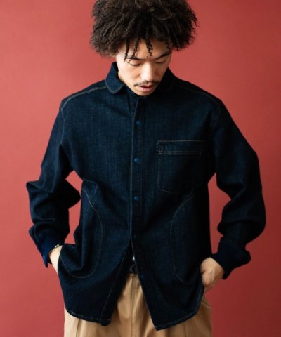 画像5: GYMMASTER/STRETCH DENIM SHIRTS JKT  BLUE