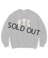 FTC/CRACKED LOGO CREW NECK  BLACK