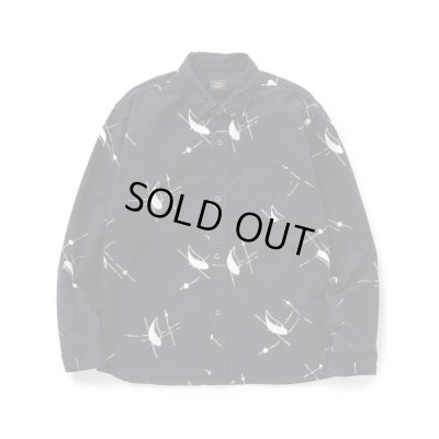 画像1: RATS/ATOMIC PRINT FLANNEL B.D SHIRT  BLACK