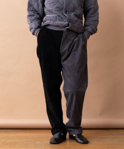 画像3: (再入荷) GYMMASTER/STRETCH CORDUROY TUCK PANT  BLACK