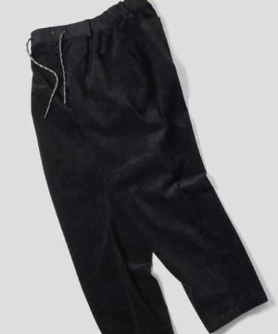 画像1: (再入荷) GYMMASTER/STRETCH CORDUROY TUCK PANT  BLACK