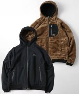 (再アップ)(再入荷) GYMMASTER/REVERSIBLE TASLONxBOA HOOD JACKET  BLACKxMOCA