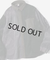 GYMMASTER/STRETICH CORDUROY SHIRT JKT  BLACKｘCHARCOAL