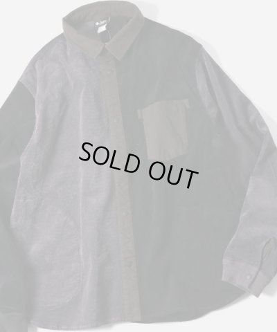 画像1: GYMMASTER/STRETICH CORDUROY SHIRT JKT  BLACKｘCHARCOAL