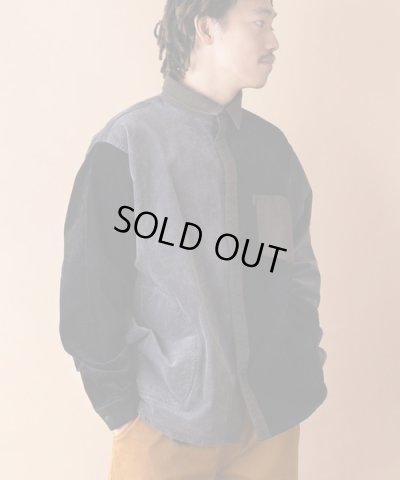 画像2: GYMMASTER/STRETICH CORDUROY SHIRT JKT  BLACKｘCHARCOAL