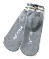 GYMMASTER/HAPPY EMBROIDERY SHORT SOX  GRAY