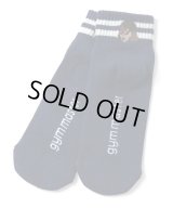 GYMMASTER/HAPPY EMBROIDERY SHORT SOX  NAVY