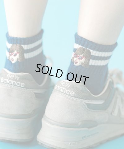 画像2: GYMMASTER/HAPPY EMBROIDERY SHORT SOX  NAVY