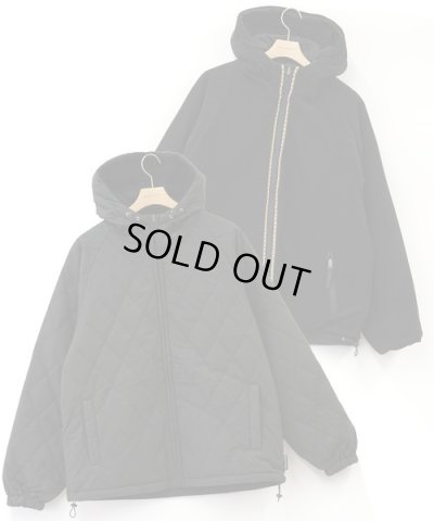 画像1: GYMMASTER/REVERSIBLE 60/40xFLEECE HOOD JKT  BLACK